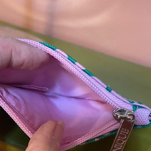 Marimekko for Clinique Pink and Green Card Holder Wallet NWOT 4.5x3 - Picture 4 of 5